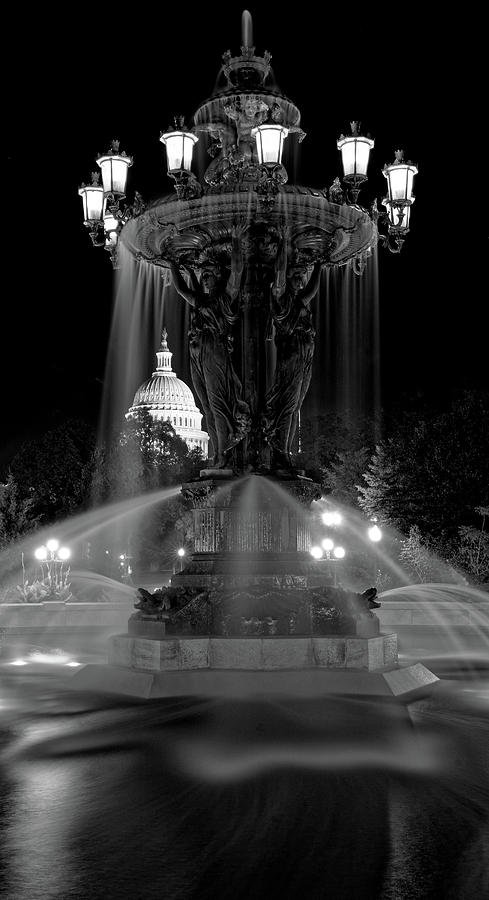 Light and Water Fountain - Bartholdi Park Washington DC #1 Photograph by Doolittle Photography and Art