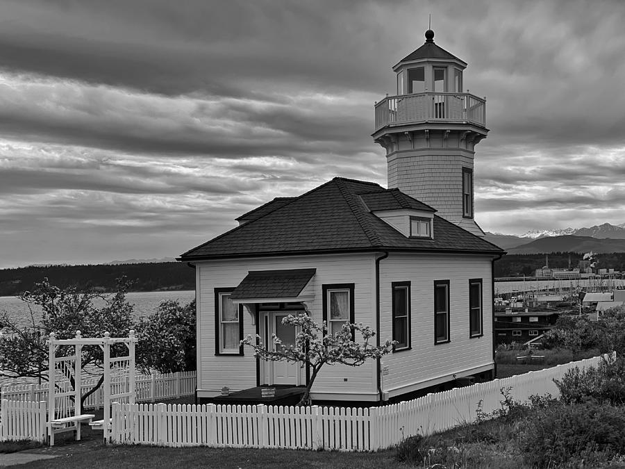 Black And White Photograph - Lighthouse #1 by Jerry Abbott