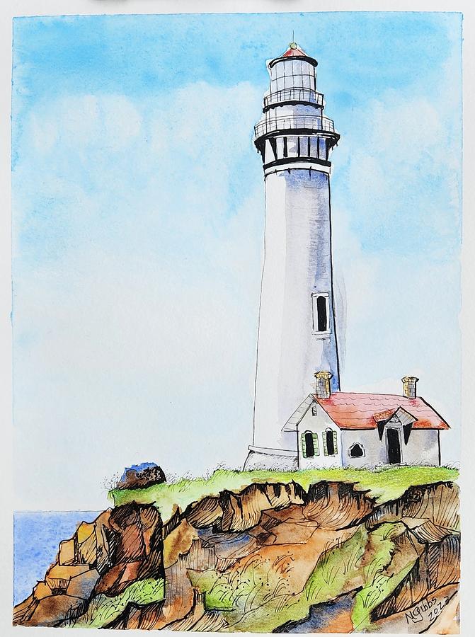 Lighthouse  #1 Painting by Mindy Gibbs