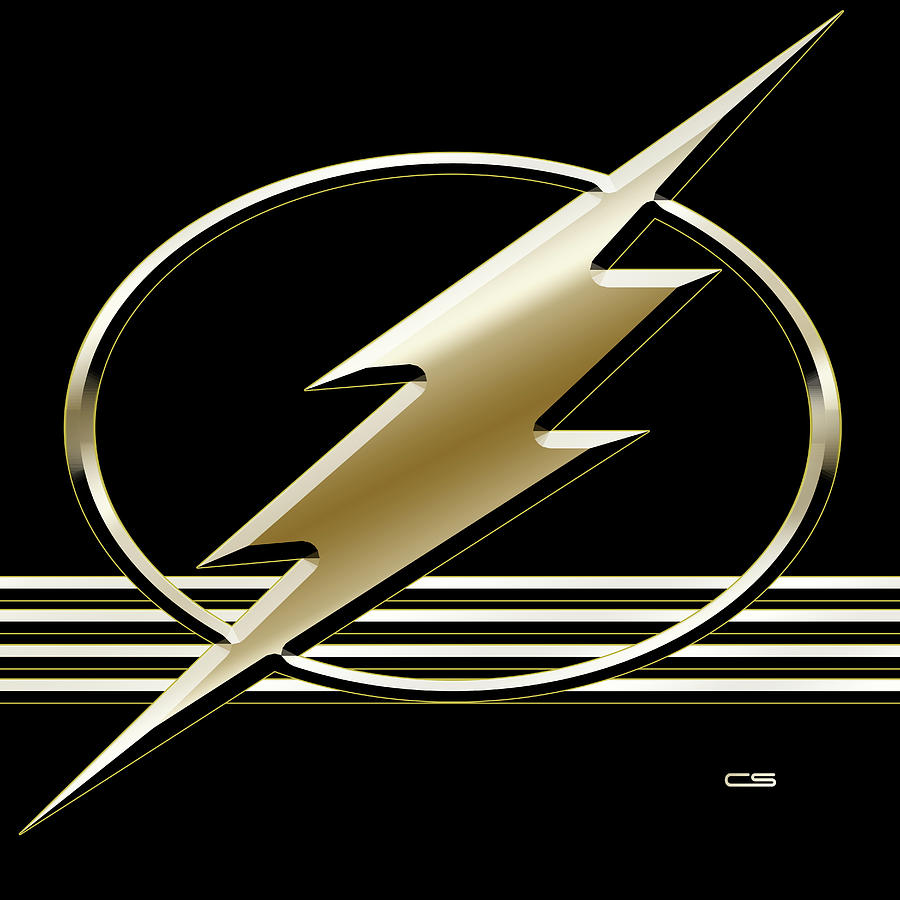 Lightning Bolt on Black Digital Art by Chuck Staley