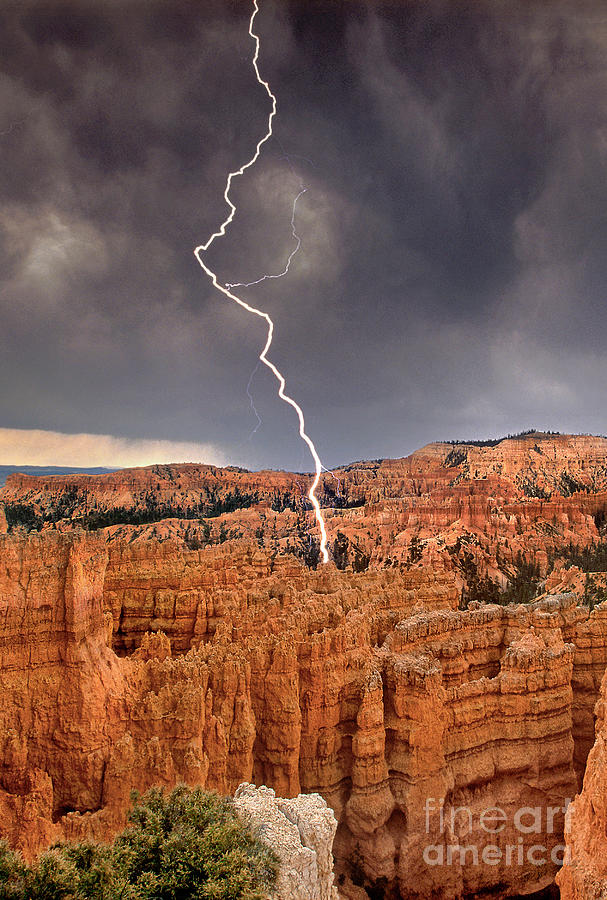 Lightning Storm Over Hoodoos Bryce Canyon National Park Photograph by Dave Welling