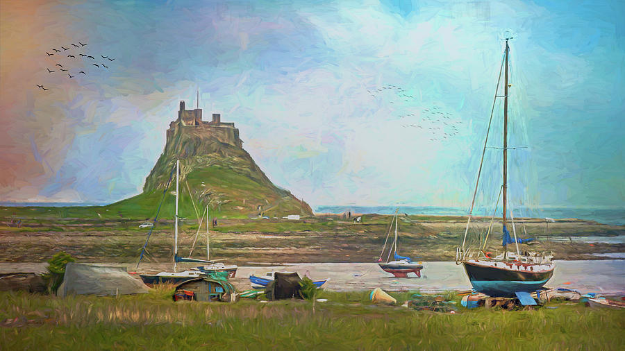 Lindisfarne Castle with painterly effect #1 Photograph by Sue Leonard
