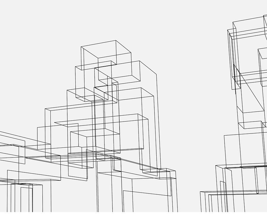 Line Style City Architecture Structure #1 Drawing by Naqiewei