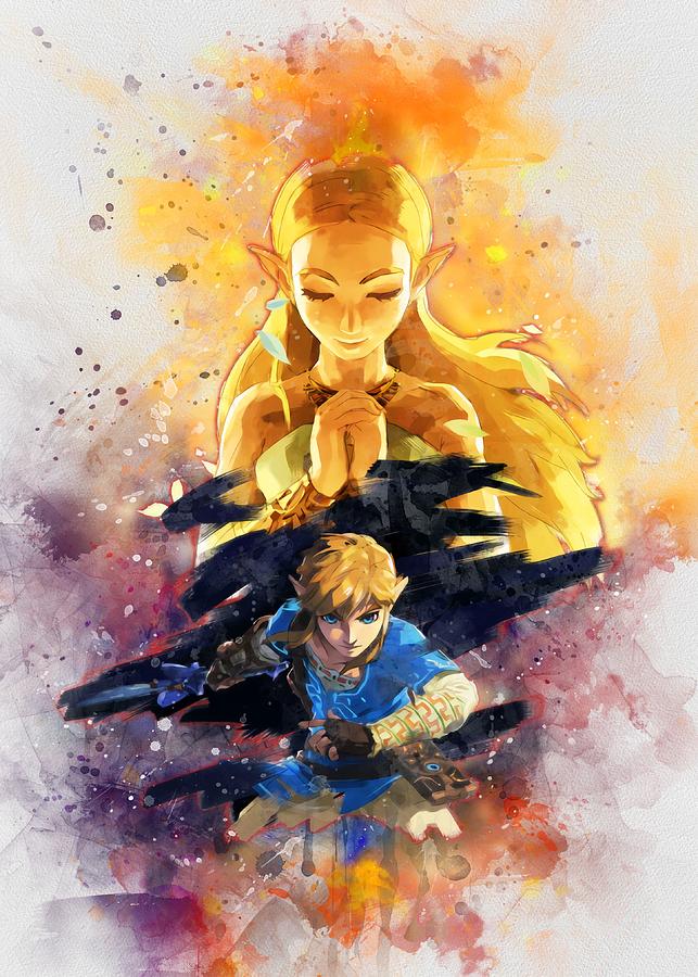 Link and Zelda artwork Digital Art by Big Mart - Fine Art America
