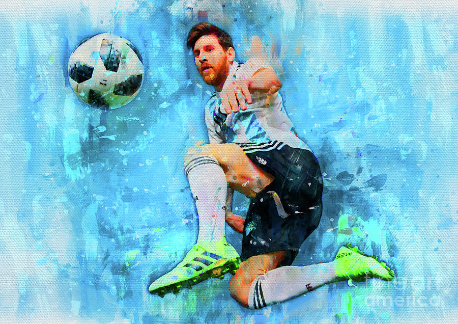 Aflede smidig Brun Lionel Messi Digital painting Digital Art by Howard Garner - Pixels