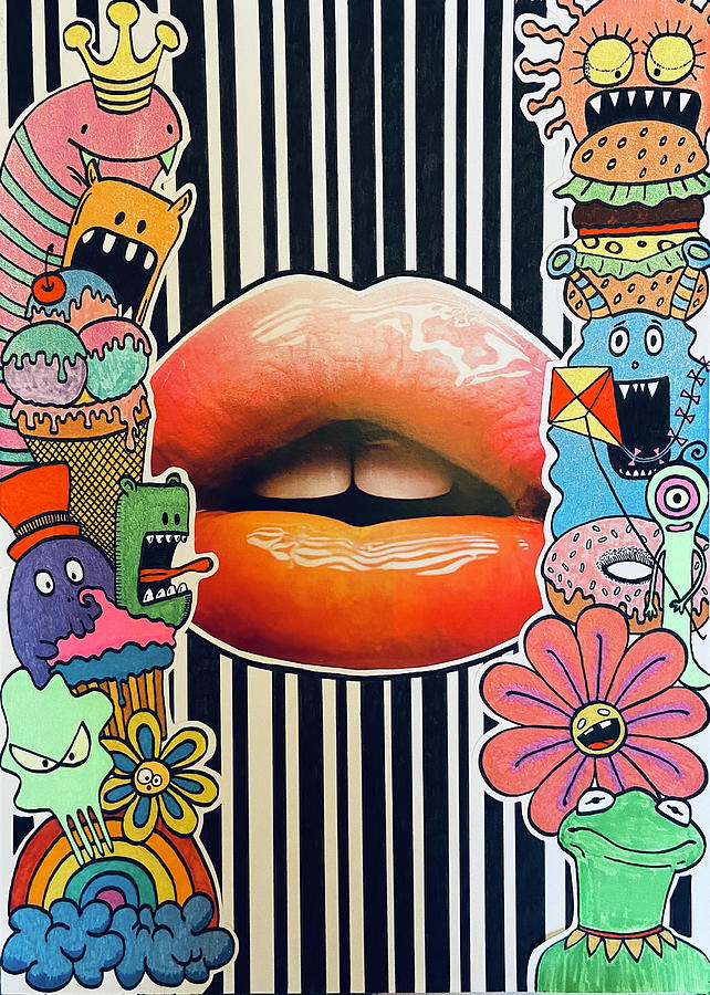 Lips #1 Mixed Media by Tanja Leuenberger