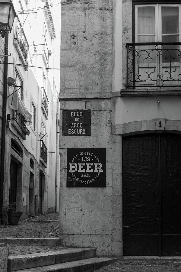 Black And White Photograph - Lisbon Back Streets #1 by Georgia Clare