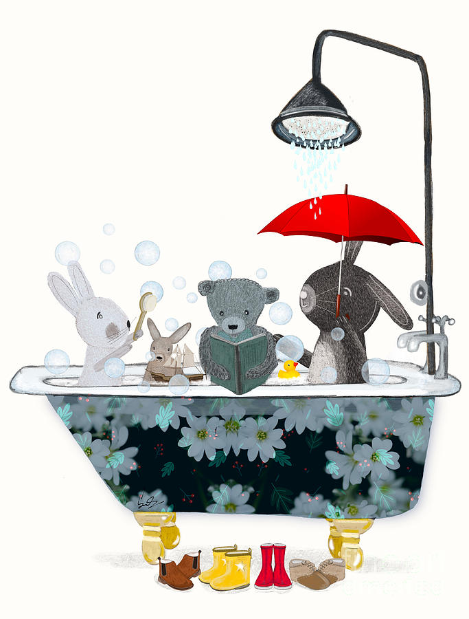 Little Bath Time #1 Painting by Bri Buckley