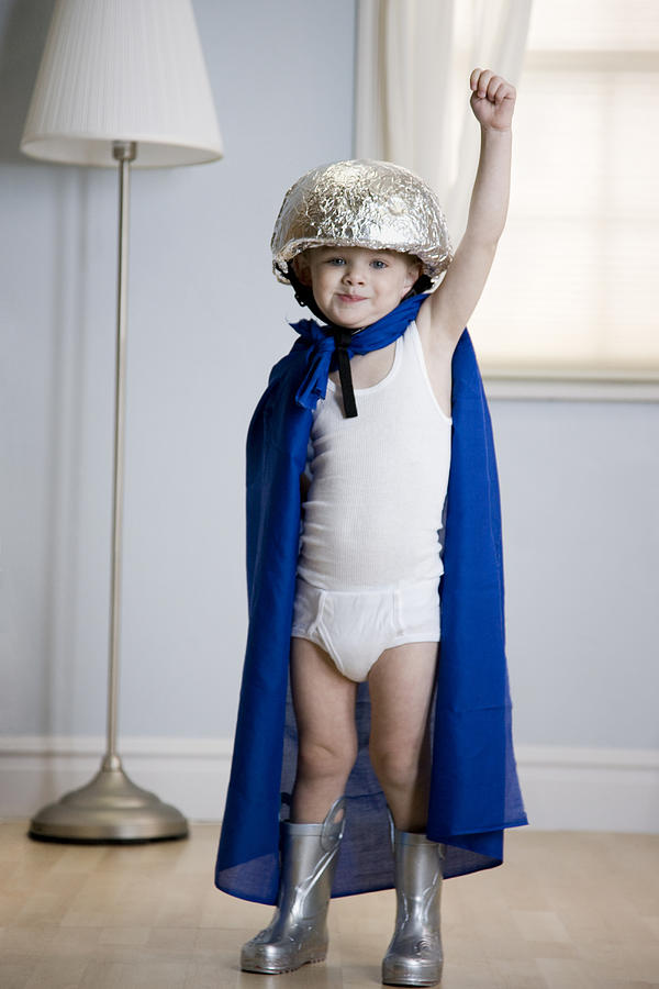 Little Boy Dressed As A Superhero #1 Photograph by RubberBall Productions