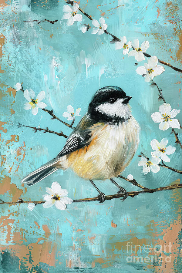 Little Chickadee In A Tree Painting