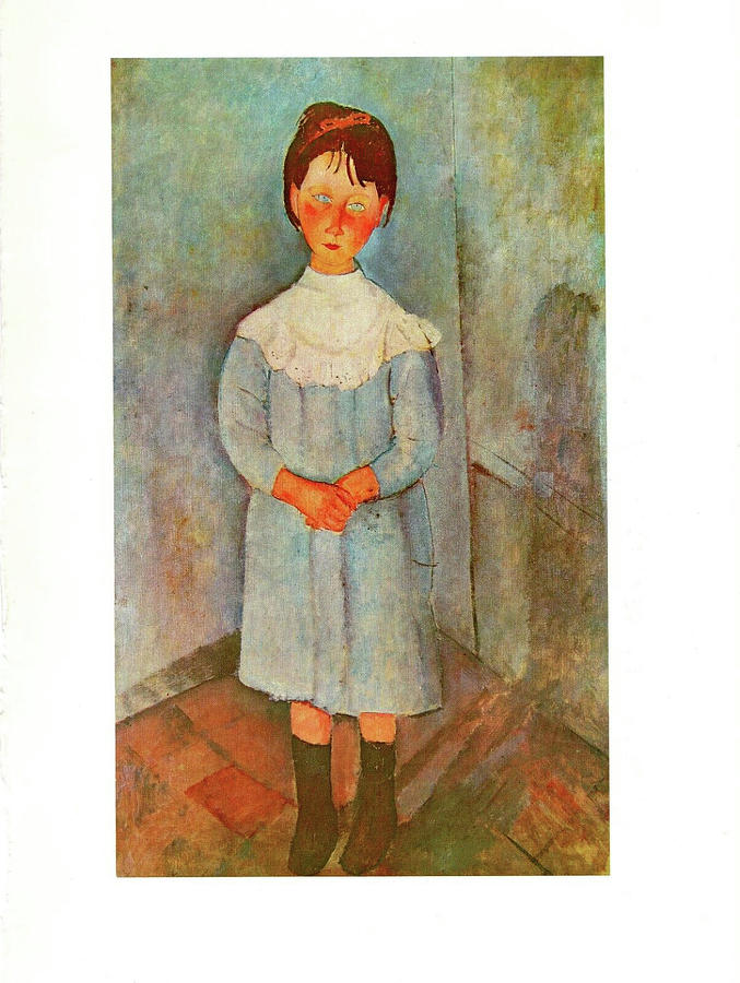 Amedeo Modigliani Painting - Little Girl in Blue #1 by Amedeo Modigliani