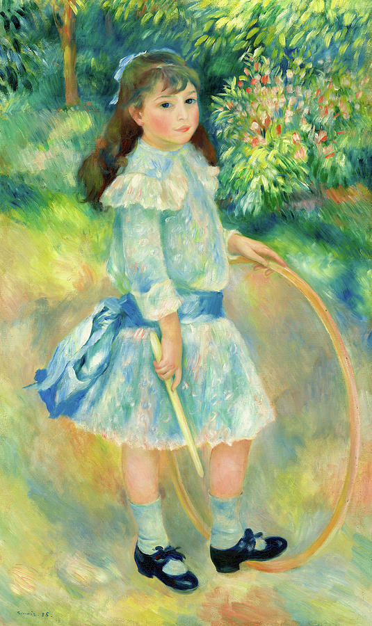 Little Girl with a Hoop, 1885 Painting by Pierre-Auguste Renoir - Fine ...