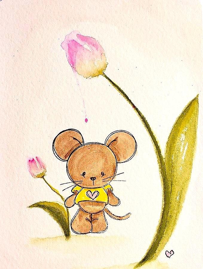 Little Mouse #1 Painting by Deahn Benware