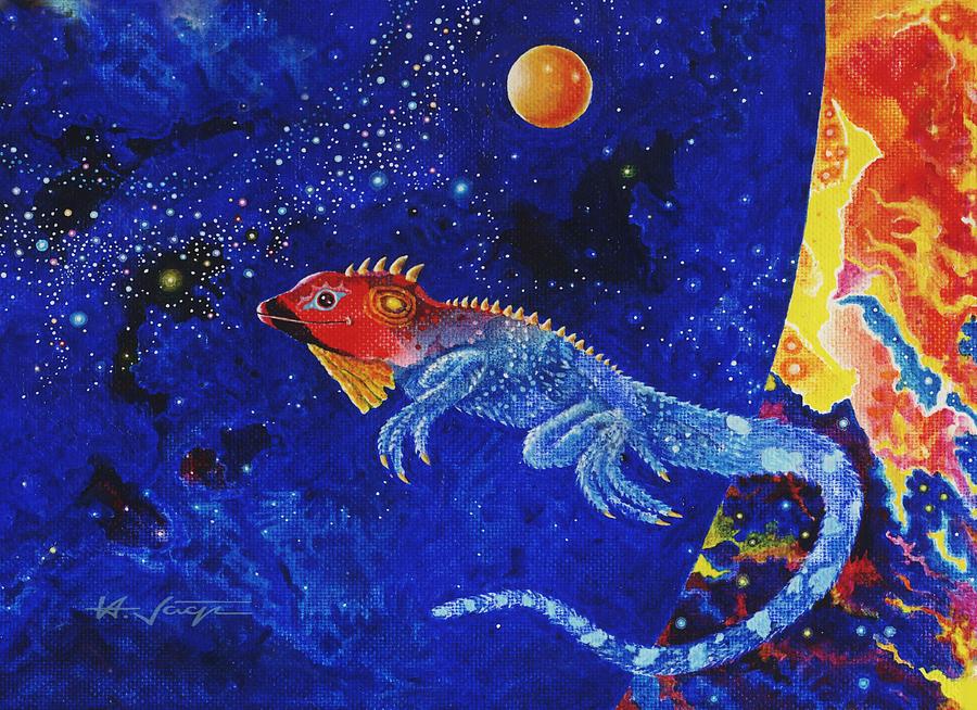 Lizard  #1 Painting by Hartmut Jager