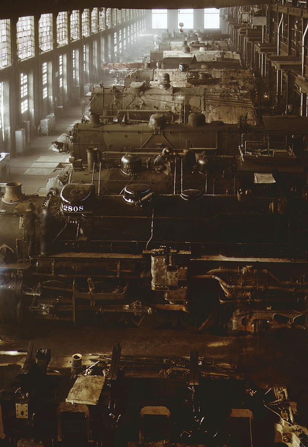 Train Photograph - Locomotive Machine Shop 1942 #1 by Jack Delano
