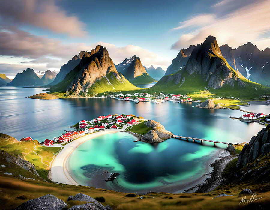 Lofoten Islands, Norway #1 Digital Art by Mellow Art Lofoten Islands, Norway #1 Digital Art by Mellow Art