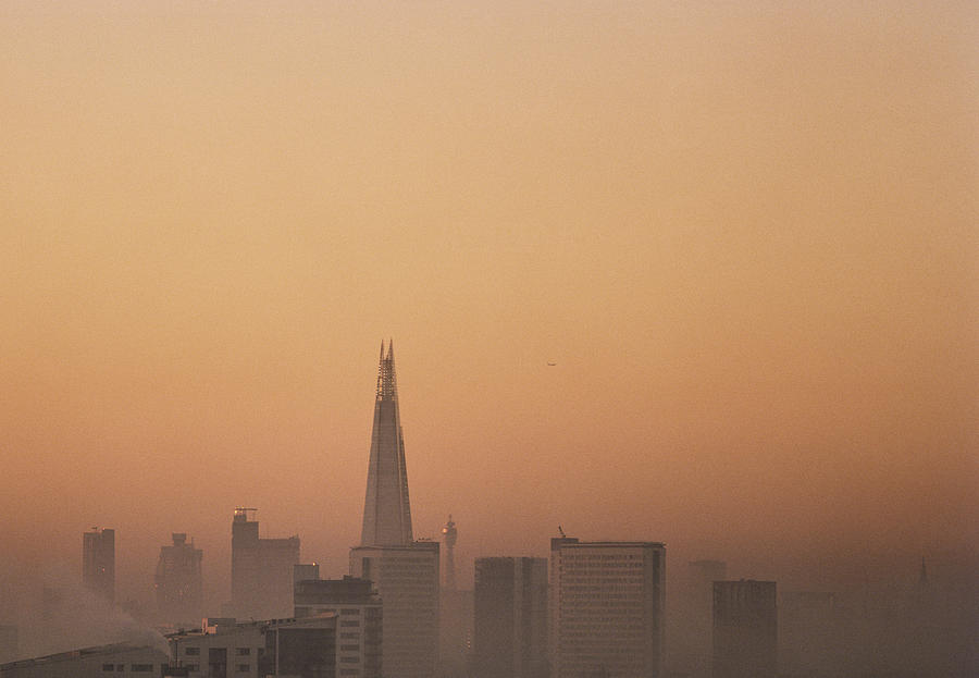 London city skyline with Shard in the mist #1 Photograph by Gary Yeowell