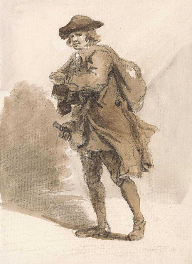 Paul Sandby Painting - London Cries A Man with a Bottle  #1 by Paul Sandby