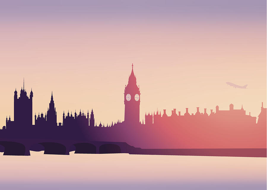 London Skyline -Vector #1 Drawing by Lpettet
