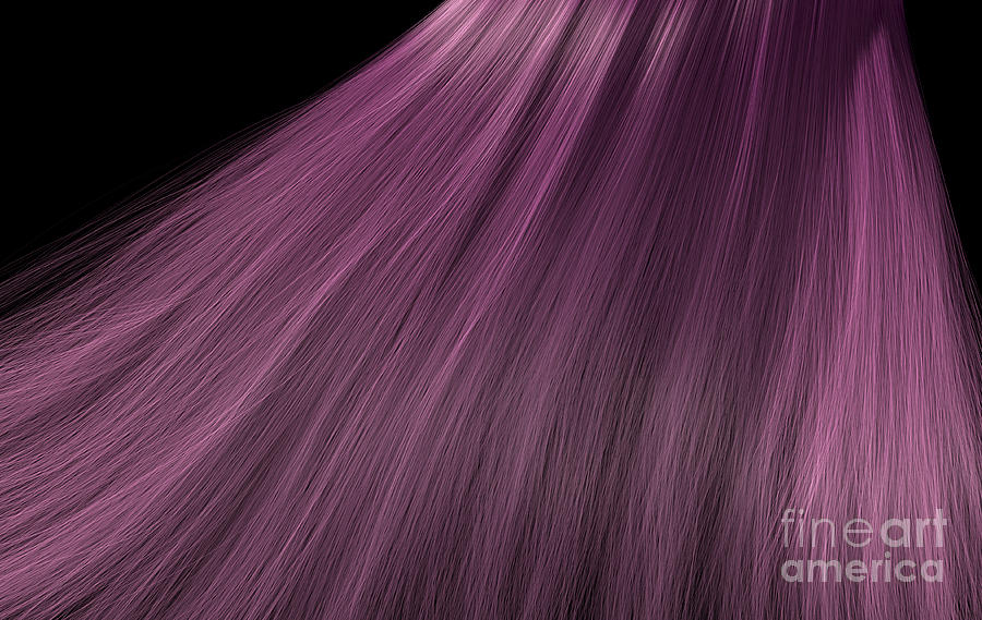 Long Pink Hair Digital Art