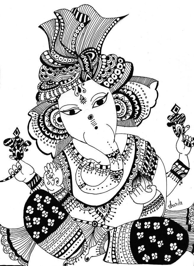 Image of Sketch Of Lord Vinayaka Or Ganesha Creative Outline Editable  Outline Illustration-PX288316-Picxy