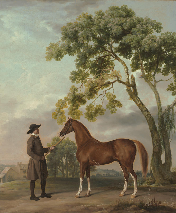 George Stubbs Painting - Lord Grosvenor s Arabian Stallion with a Groom  #1 by George Stubbs