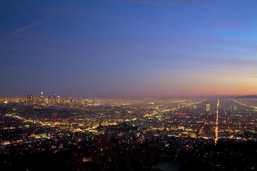 Los Angeles Skyline and City Lights, California ,USA Photograph by ...