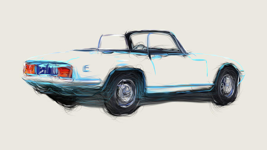 Lotus Elan S4 Drawing #1 Digital Art by CarsToon Concept