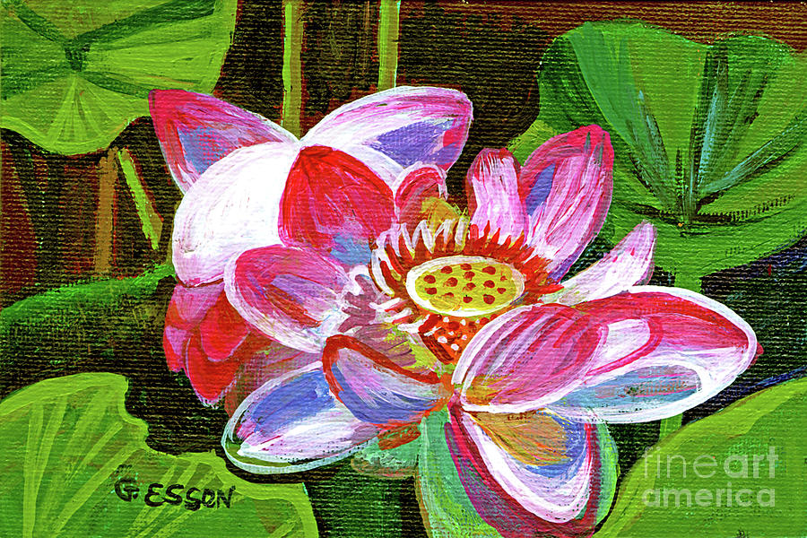 Lotus Flower #1 Painting by Genevieve Esson