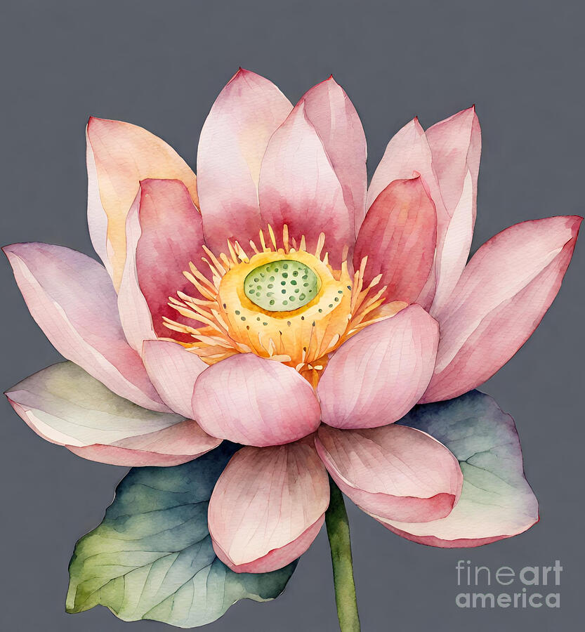 Nature Painting - Lotus #1 by Naveen Sharma