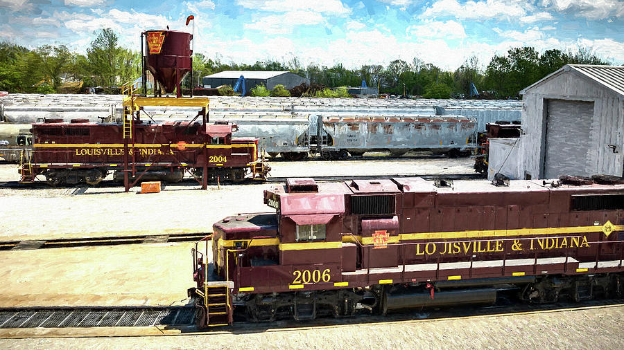 Louisville and Indiana Railroad locomotives 2004 and 2006 at Jeffersonville IN #1 Photograph by Jim Pearson