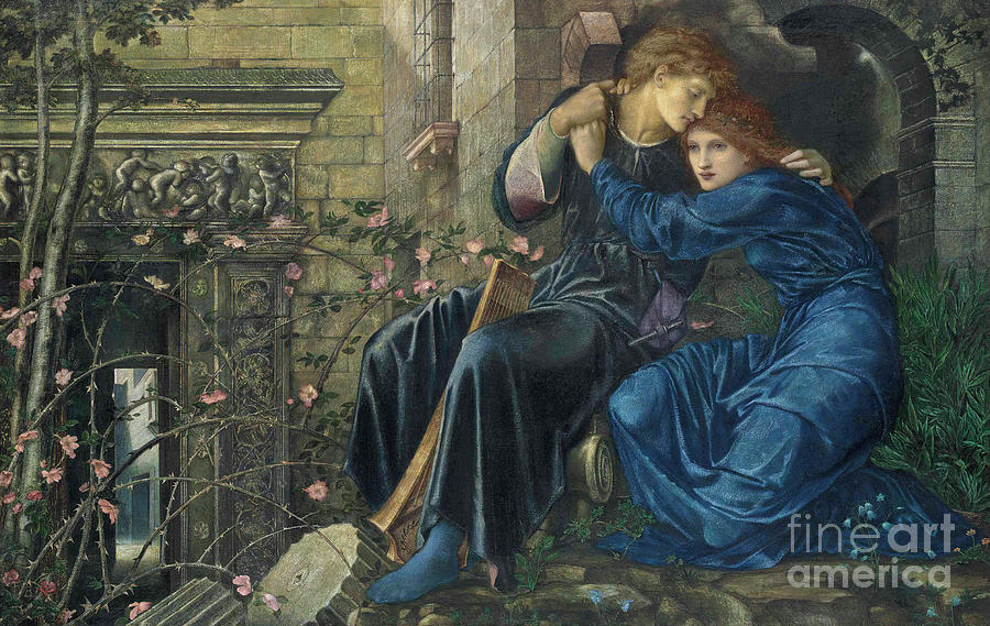 Love among the Ruins Painting by Edward Burne-Jones