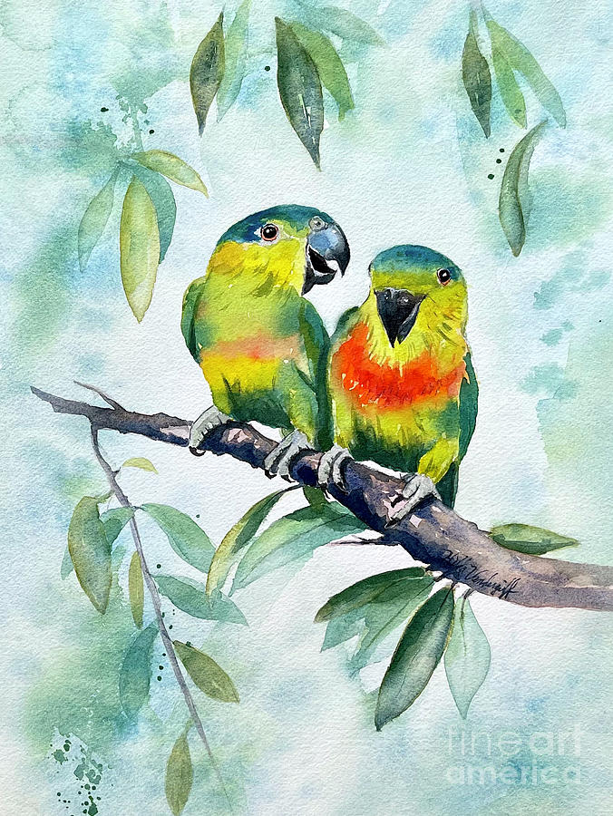 Love Birds #1 Painting by Hilda Vandergriff