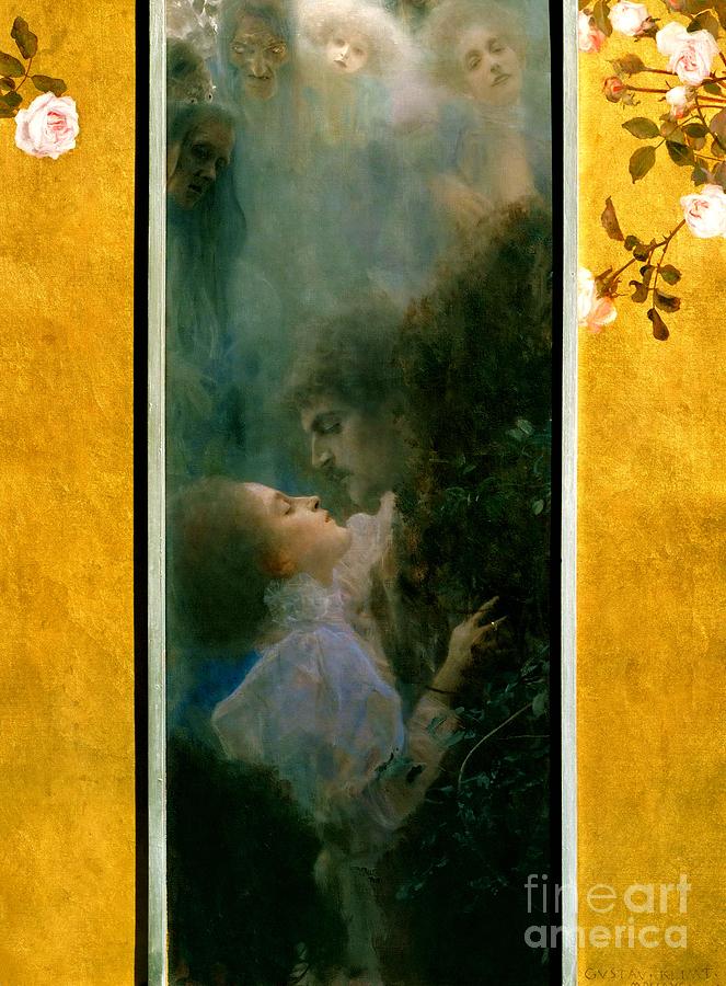 Gustav Klimt Painting - Love #1 by Gustav Klimt