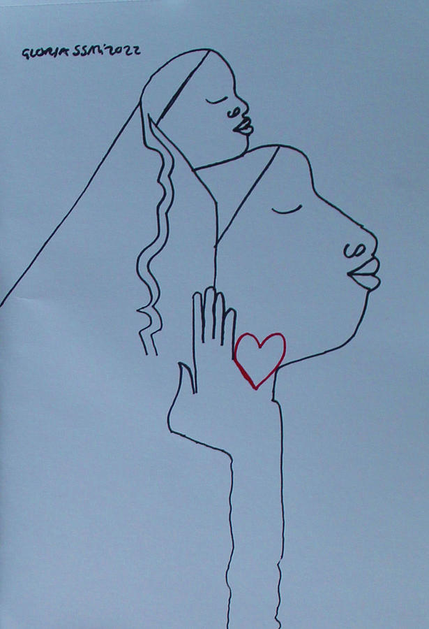 Love is I Will Always Have Your Back #1 Drawing by Gloria Ssali
