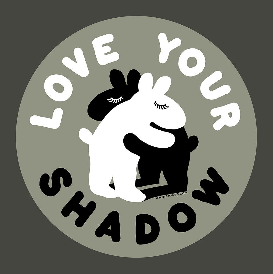 Love Your Shadow - circle - girl shadow #1 Digital Art by Chris Miles
