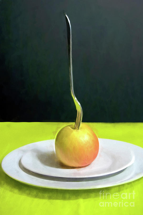 Fork in apple Photograph by Patricia Hofmeester