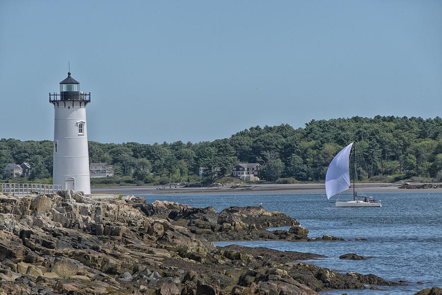 Low Tide at Portsmouth Harbor Light Photograph by Mike Martin