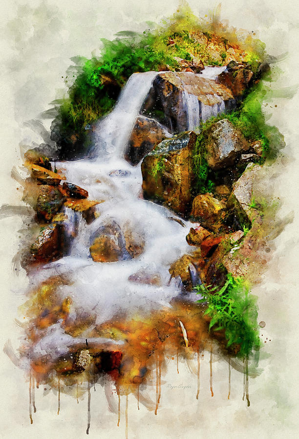 Lower Bridal Veil Falls 4 #1 Painting by Roger Snyder