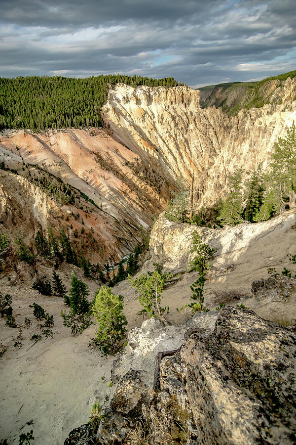 Lower falls of the yellowstone national park from artist point a #1 Photograph by Alex Grichenko