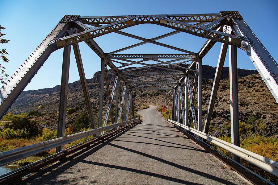 Lower Taos Canyon in New Mexico with bridge #1 Photograph by Eldon McGraw