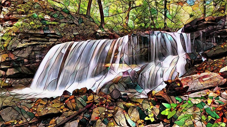 West Virginia Waterfalls - A Colored Pencil Drawing Photograph by Robert  Kinser - Pixels