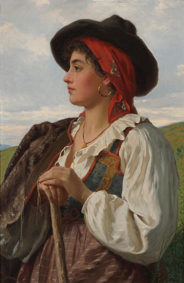 Luigi Bianchi Italian 1827 1914 The shepherdess Painting by Artistic ...