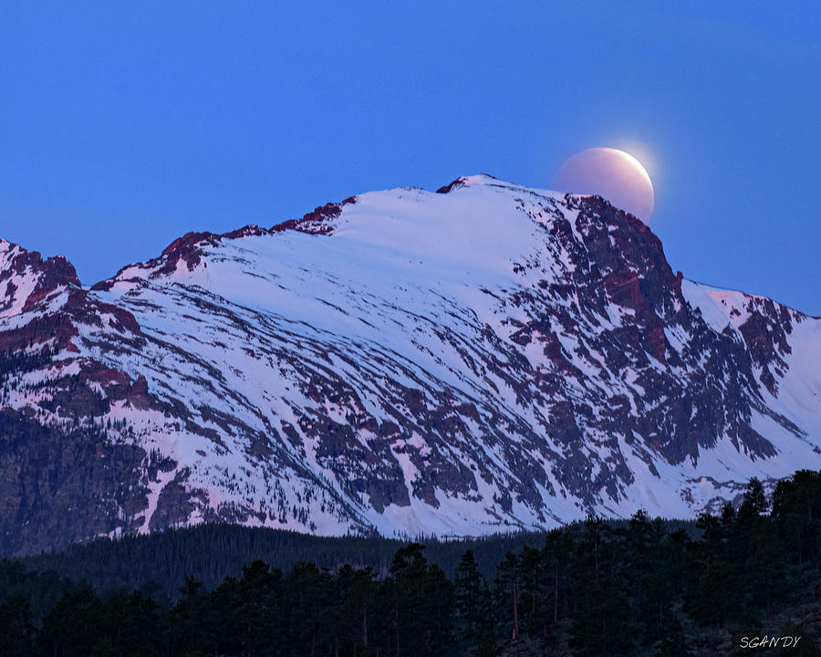 Lunar Eclipse, Rocky Mountain National Park Photograph by Steve Gandy