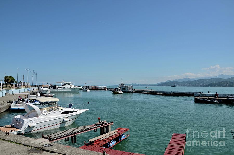 Luxury boats and vessels at Black Sea marina Batumi Georgia #2 Photograph by Imran Ahmed