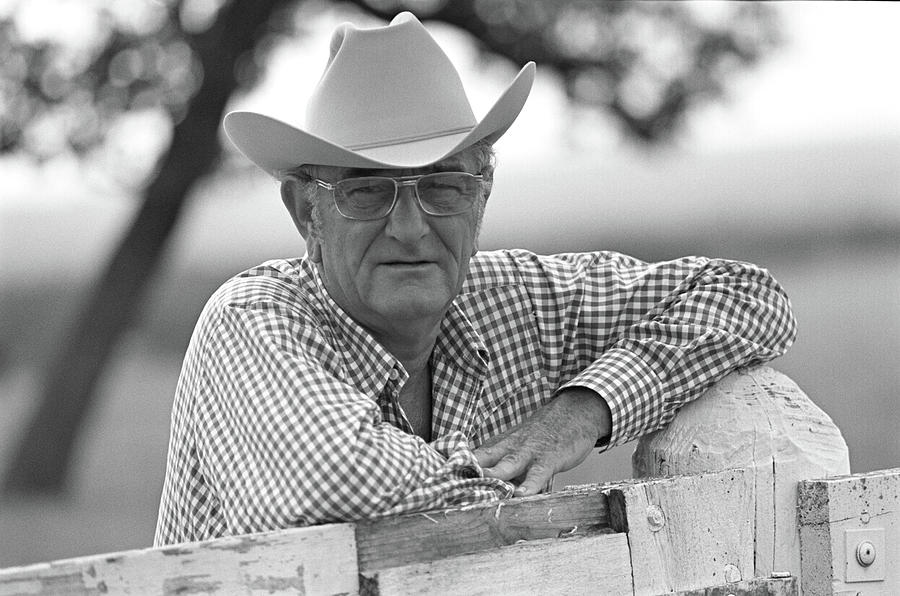Black And White Photograph - Lyndon B. Johnson at His Ranch 1972 #1 by LBJ Museum and Library