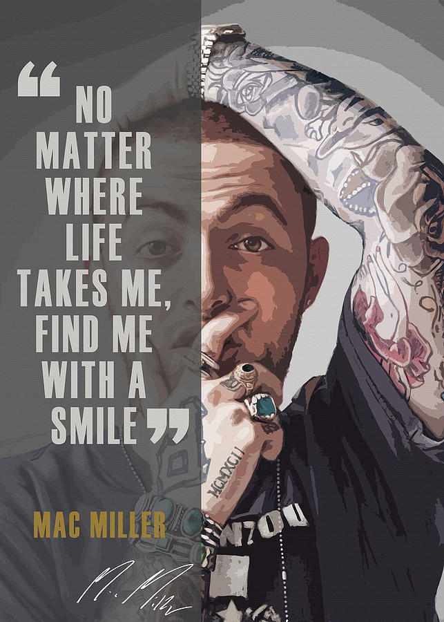 Mac Miller Tattoos Rap Music Poster