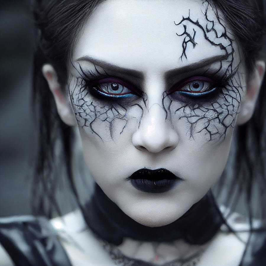 Macabe Intricate Closeup Portrait Of A Handsome Goth Female Vampire ...