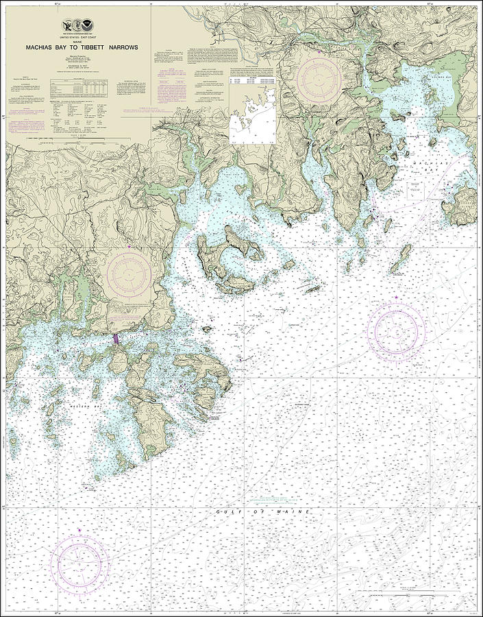 Machias Bay to Tibbett Narrows Nautical Chart 13326 #1 Digital Art by ...