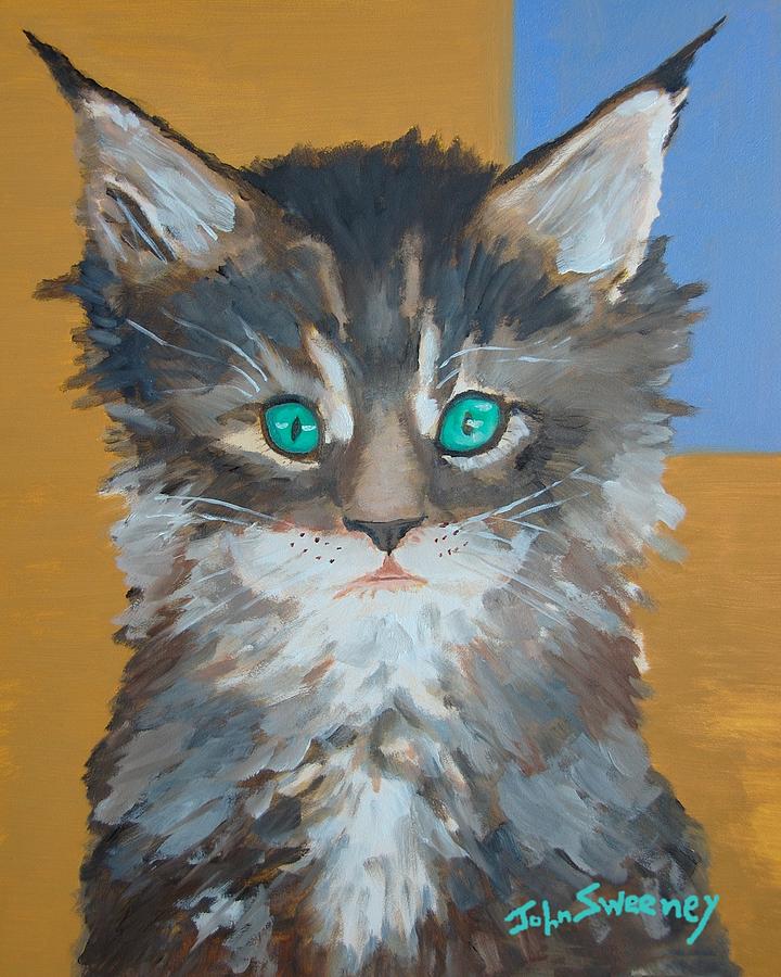 Mad Kitty #1 Painting by John Sweeney